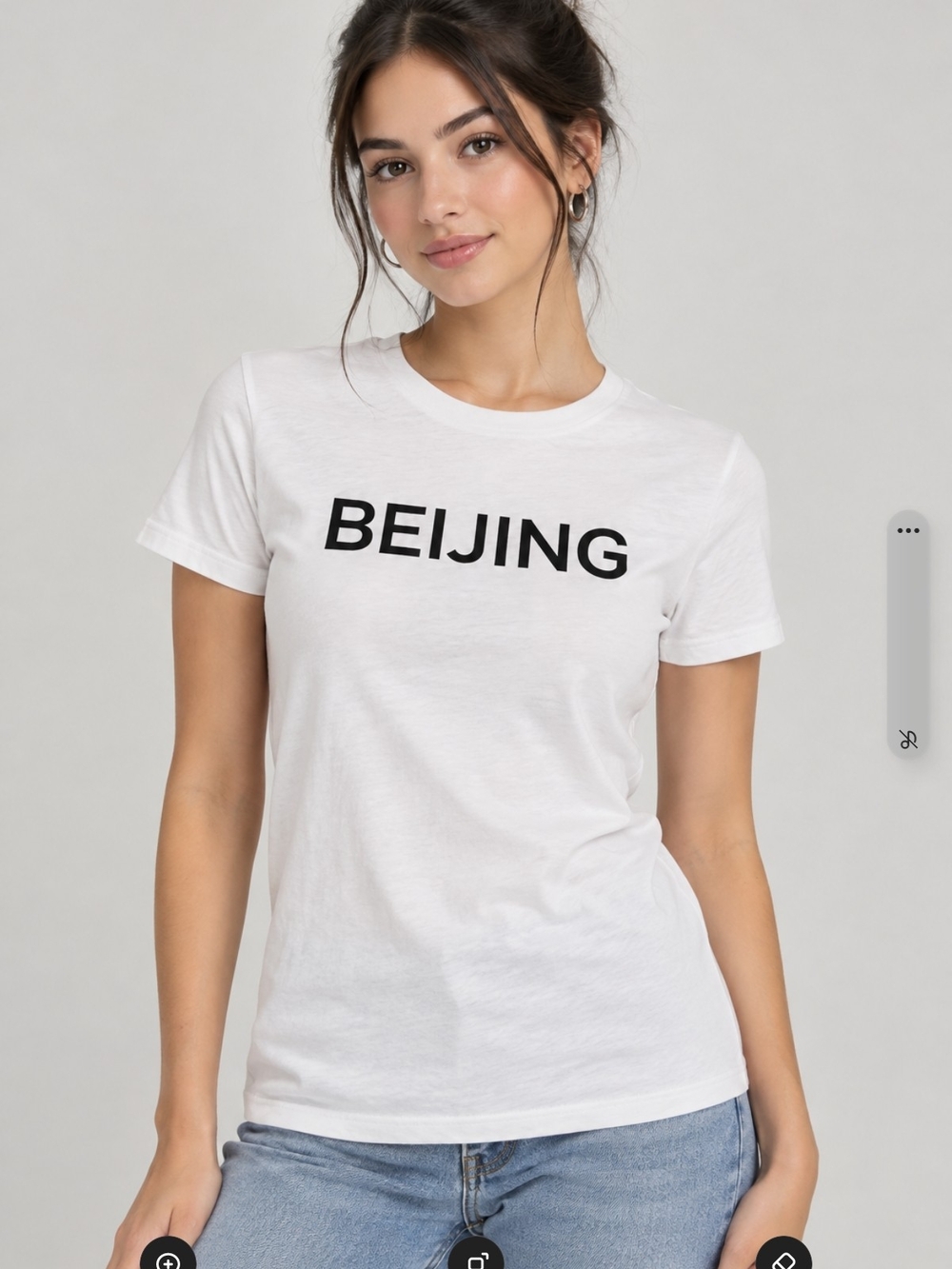 Ralph Lauren White Tee with Black BEIJING Graphic
